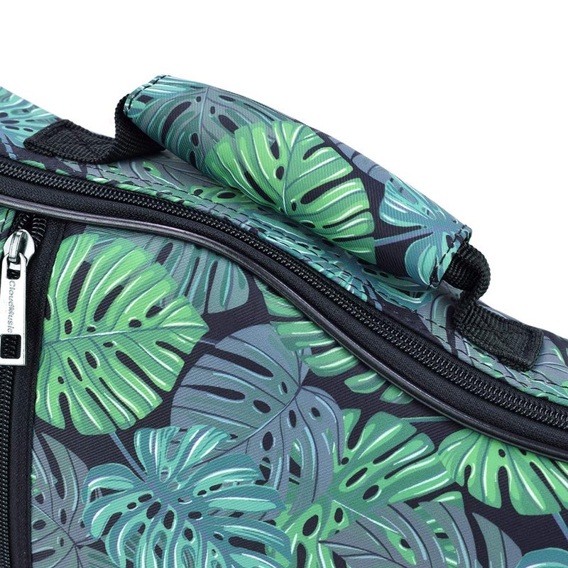 CLOUDMUSIC Ukulele Case Gig Bag Padded Backpack For Soprano 21" Inch(soprano,Green Monstera) - Image 3
